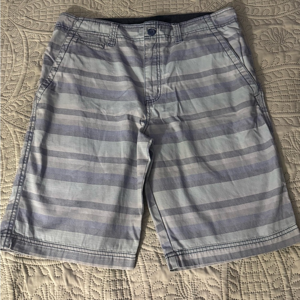 Faded Glory Men's Blue and Gray Striped Shorts